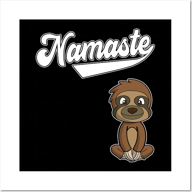 Yoga Namaste Sloth Meditate Spiritual Healthy Life Wall Art by E